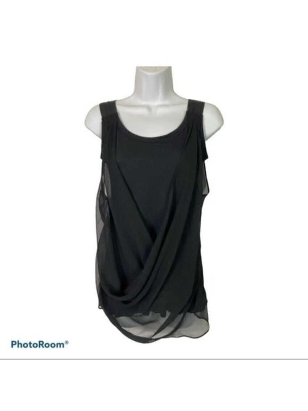 Simply Vera Vera Wang Chiffon Draped Top XS - Picture 2 of 7